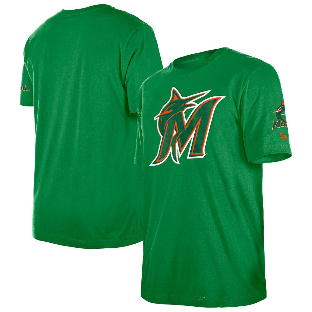 Miami Marlins New Era St. Patrick's Day Shamrock Fill T-Shirt Near Me