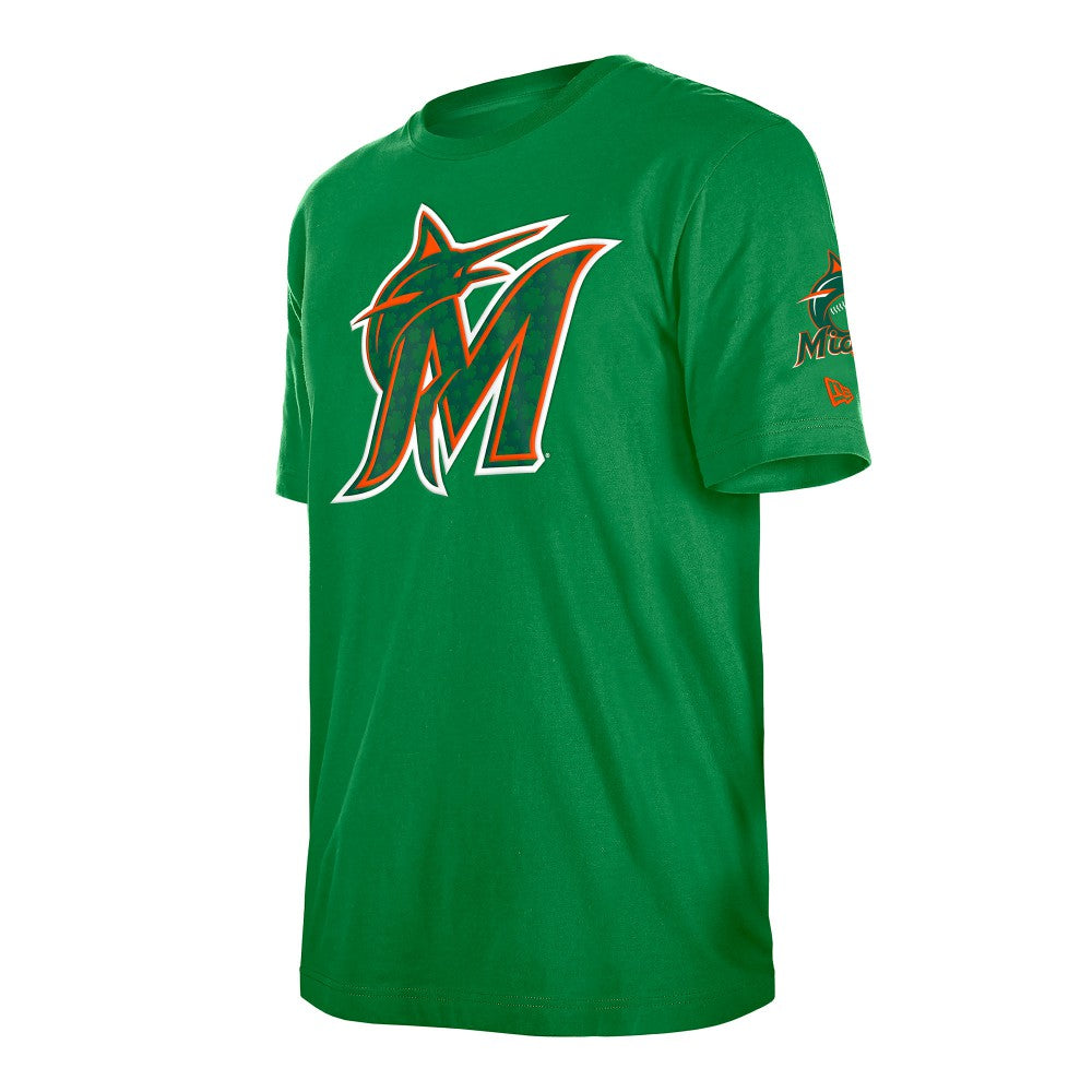 Miami Marlins New Era St. Patrick's Day Shamrock Fill T-Shirt Near Me