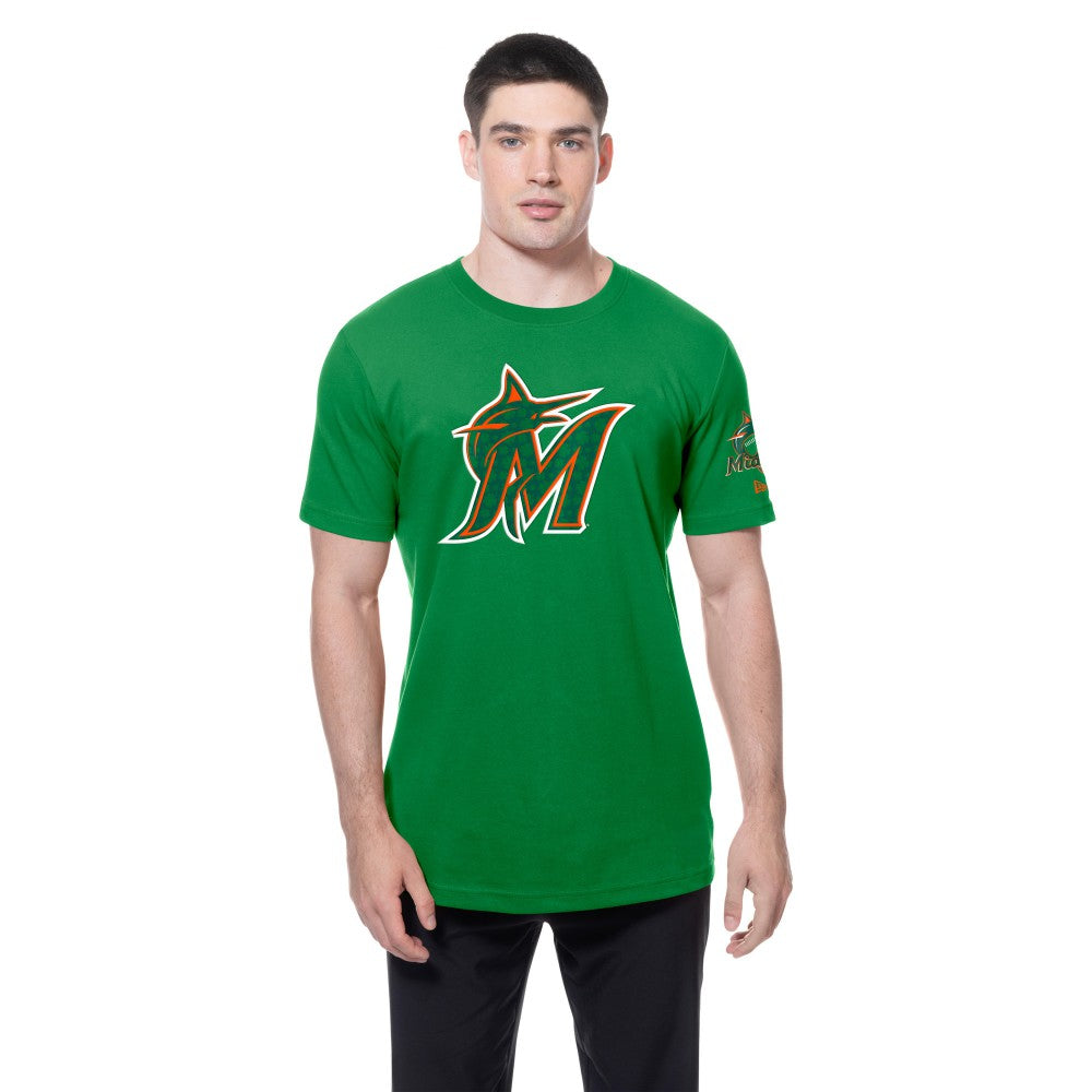 Miami Marlins New Era St. Patrick's Day Shamrock Fill T-Shirt Near Me