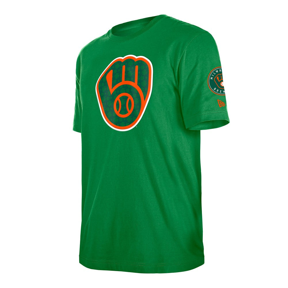 Milwaukee Brewers New Era St. Patrick's Day Shamrock Fill T-Shirt Discount