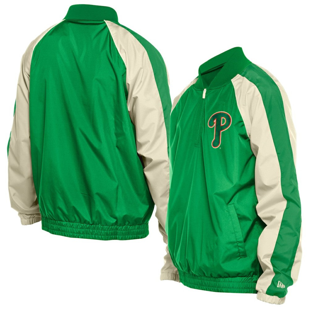 Philadelphia Phillies New Era St. Patrick's Day Ripstop Raglan Quarter-Zip Windbreaker Sale