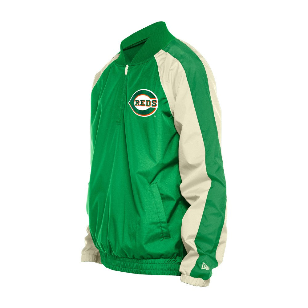 Cincinnati Reds New Era St. Patrick's Day Ripstop Raglan Quarter-Zip Windbreaker Sale