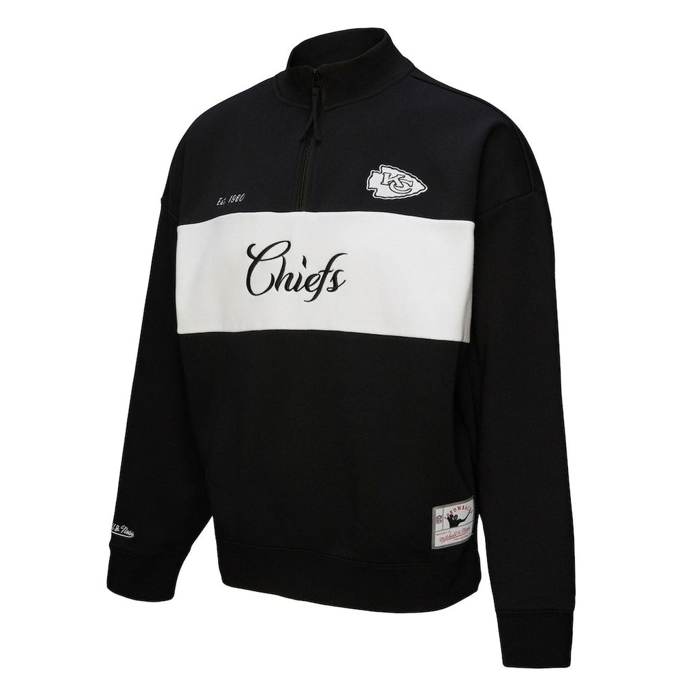 Kansas City Chiefs Women's Quarter-Zip Jacket - Black - Mitchell & Ness