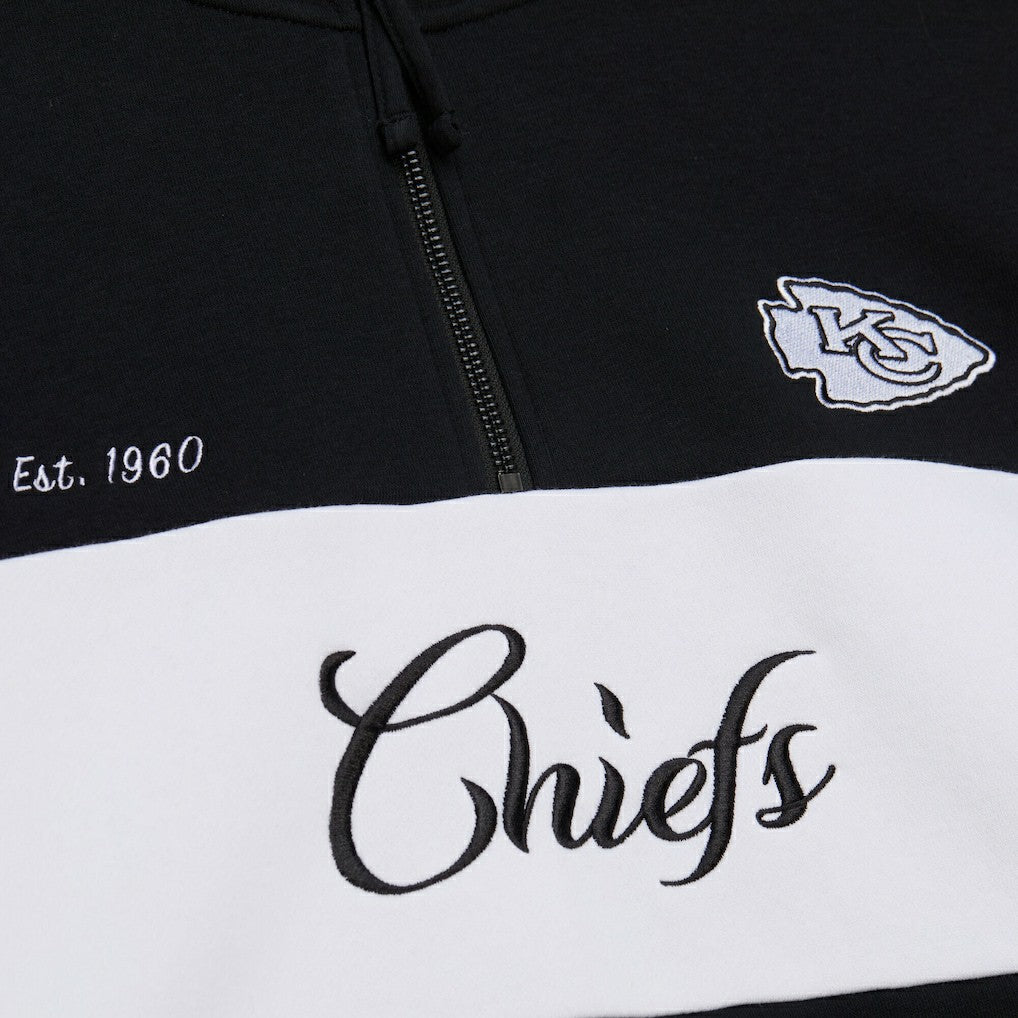 Kansas City Chiefs Women's Quarter-Zip Jacket - Black - Mitchell & Ness
