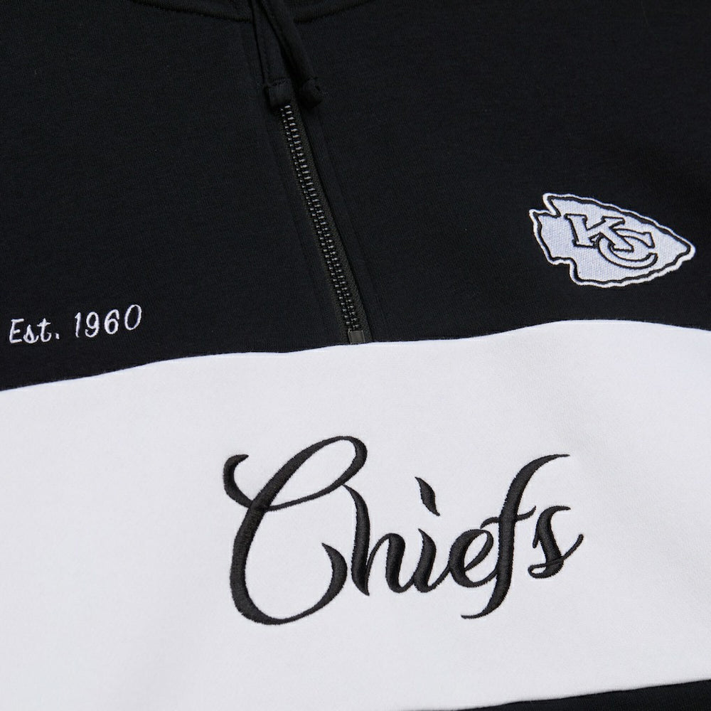 Kansas City Chiefs Women's Quarter-Zip Jacket - Black - Mitchell & Ness