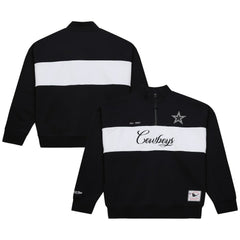 Dallas Cowboys Women's Quarter-Zip Jacket - Black - Mitchell & Ness