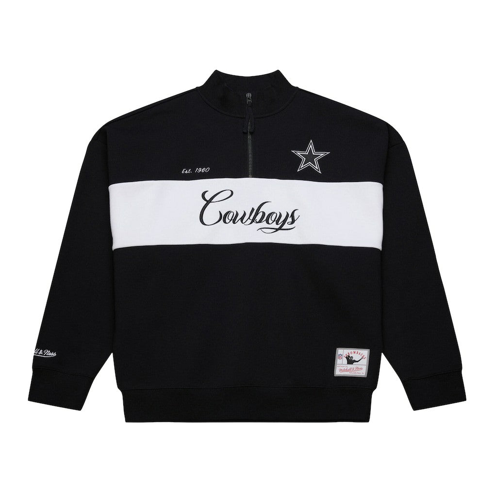 Dallas Cowboys Women's Quarter-Zip Jacket - Black - Mitchell & Ness