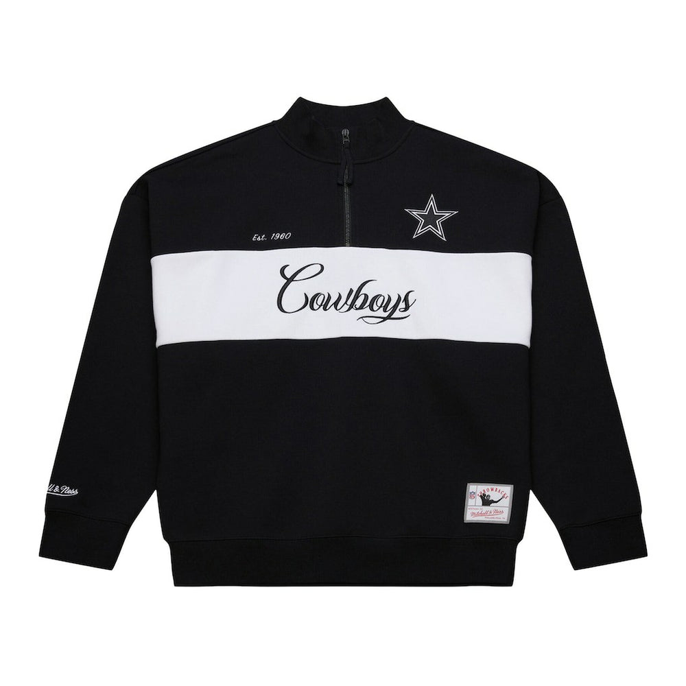 Dallas Cowboys Women's Quarter-Zip Jacket - Black - Mitchell & Ness