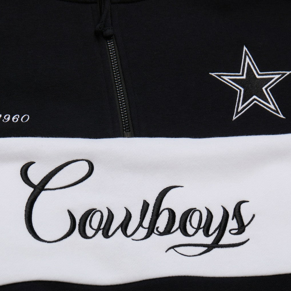 Dallas Cowboys Women's Quarter-Zip Jacket - Black - Mitchell & Ness