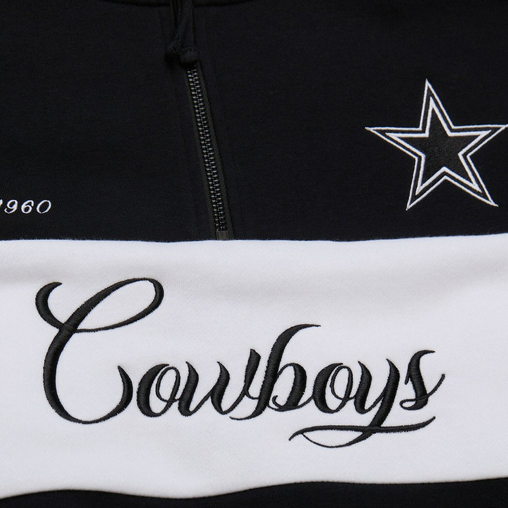 Dallas Cowboys Women's Quarter-Zip Jacket - Black - Mitchell & Ness
