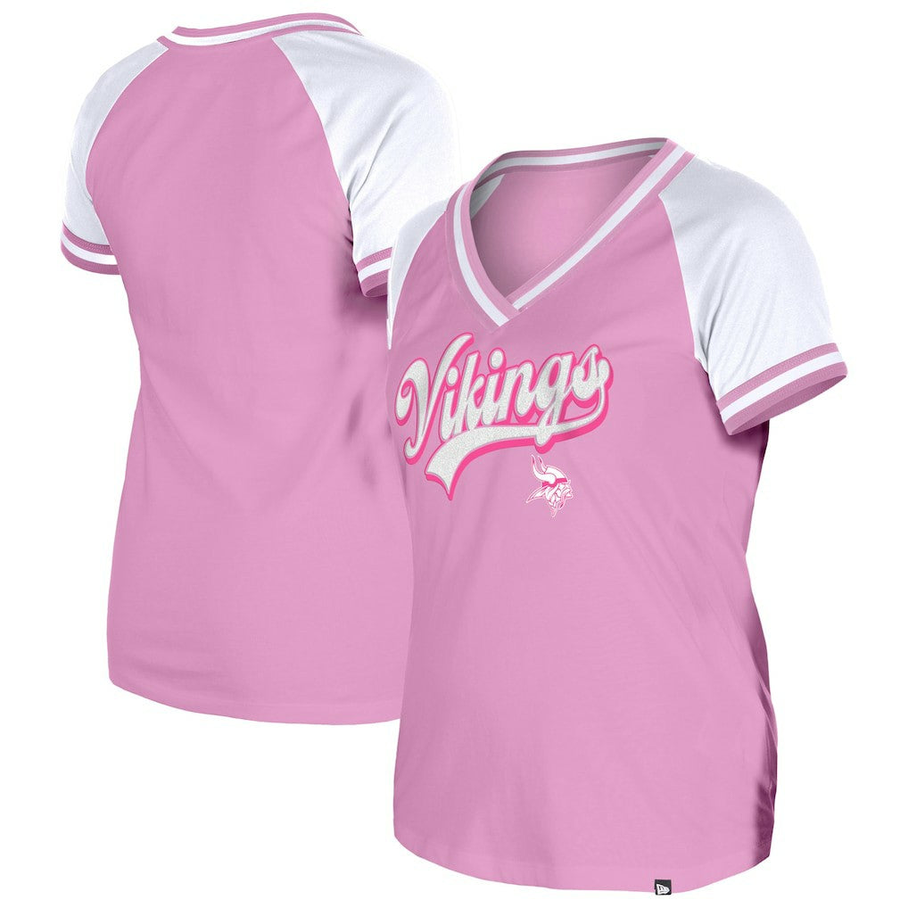 Minnesota Vikings New Era Women's Mommy & Me V-Neck T-Shirt - Pink - NFL