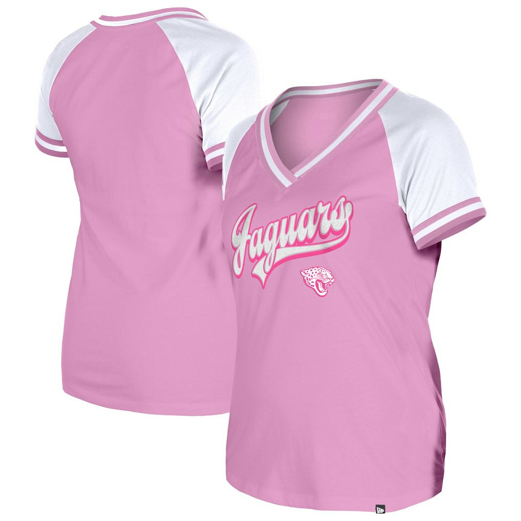 Jacksonville Jaguars New Era Women's Mommy & Me V-Neck T-Shirt - Pink - NFL