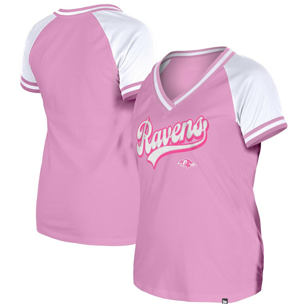 Baltimore Ravens New Era Women's Mommy & Me V-Neck T-Shirt - Pink - NFL