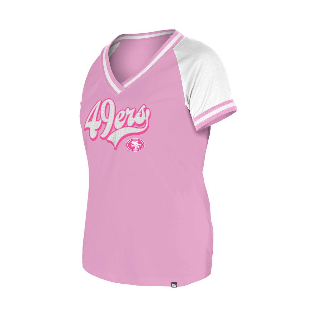 San Francisco 49ers New Era Women's Mommy & Me V-Neck T-Shirt - Pink - NFL