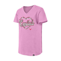 Washington Capitals New Era Girl's Youth Flip Sequin V-Neck T-Shirt - Pink | New Era online