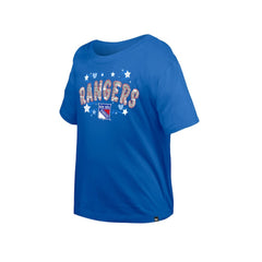 New York Rangers New Era Girl's Youth Flip Sequin T-Shirt - Blue | New Era discount