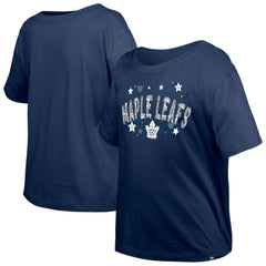 Toronto Maple Leafs New Era Girl's Youth Flip Sequin T-Shirt - Navy | New Era on sale