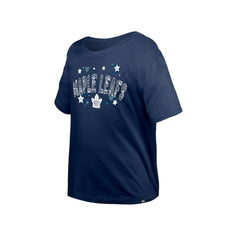 Toronto Maple Leafs New Era Girl's Youth Flip Sequin T-Shirt - Navy | New Era on sale