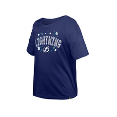 Tampa Bay Lightning New Era Girl's Youth Flip Sequin T-Shirt - Blue | New Era Lifestyle