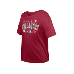 Colorado Avalanche New Era Girl's Youth Flip Sequin T-Shirt - Dark Red | New Era on sale