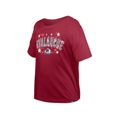 Colorado Avalanche New Era Girl's Youth Flip Sequin T-Shirt - Dark Red | New Era on sale