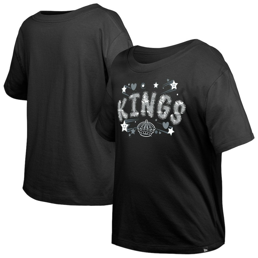 Los Angeles Kings New Era Girl's Youth Flip Sequin T-Shirt - Black | New Era discount