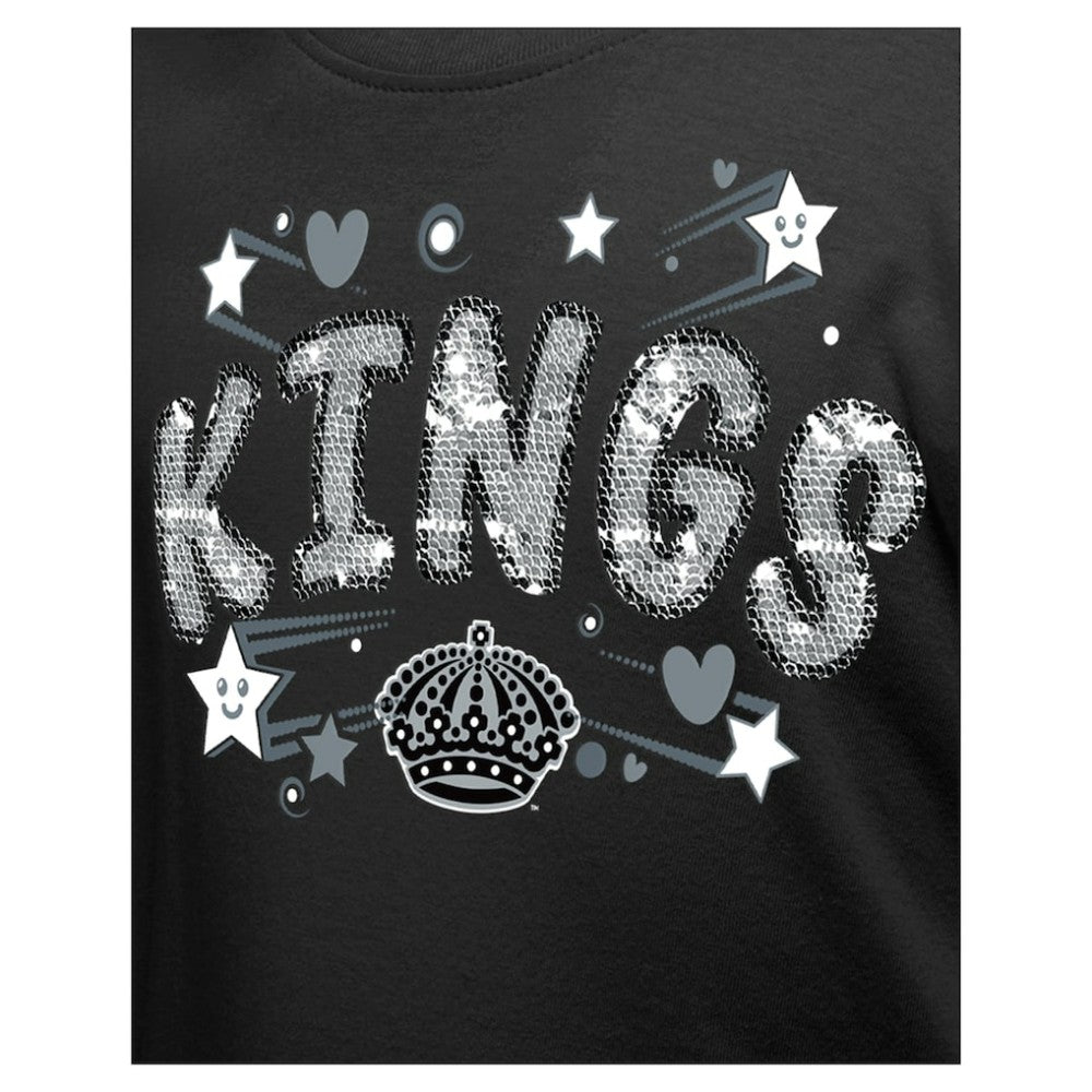 Los Angeles Kings New Era Girl's Youth Flip Sequin T-Shirt - Black | New Era discount