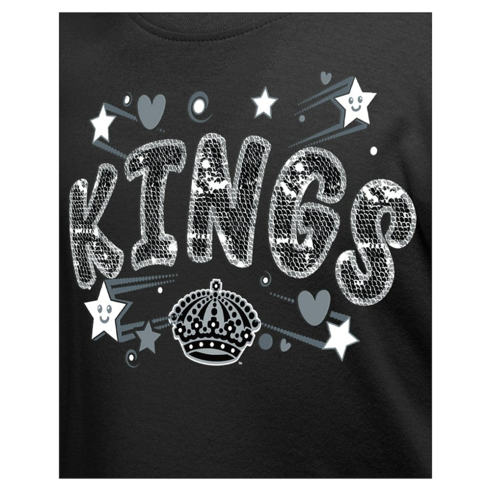 Los Angeles Kings New Era Girl's Youth Flip Sequin T-Shirt - Black | New Era discount