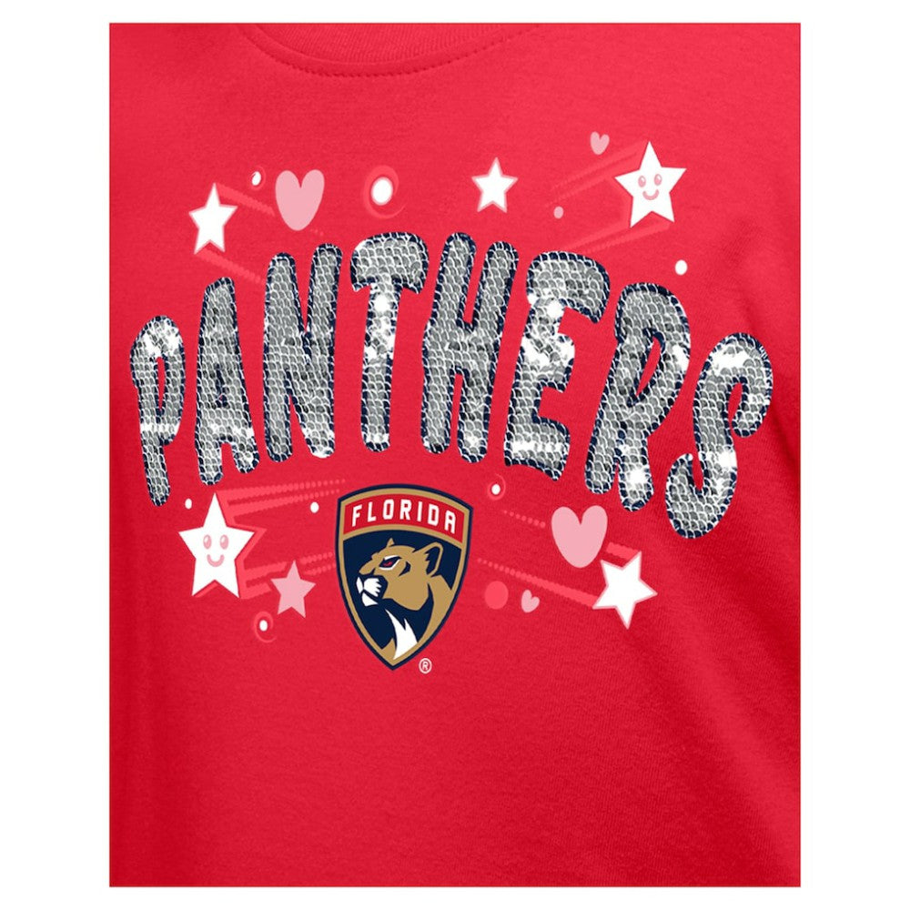 Florida Panthers New Era Girl's Youth Flip Sequin T-Shirt - Red | New Era near me