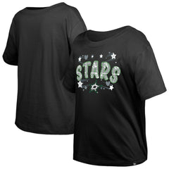 Dallas Stars New Era Girl's Youth Flip Sequin T-Shirt - Black | New Era sale