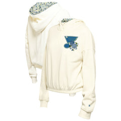 St. Louis Blues New Era Women's Glam Game Quarter-Zip Cropped Floral Hoodie Pullover - Cream | New Era online