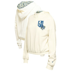 Vegas Golden Knights New Era Women's Glam Game Quarter-Zip Cropped Floral Hoodie Pullover - Cream | New Era online