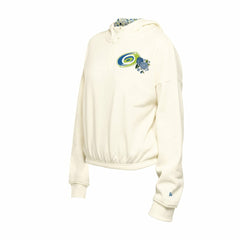 Carolina Hurricanes New Era Women's Glam Game Quarter-Zip Cropped Floral Hoodie Pullover - Cream | New Era near me