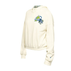 Colorado Avalanche New Era Women's Glam Game Quarter-Zip Cropped Floral Hoodie Pullover - Cream | New Era near me