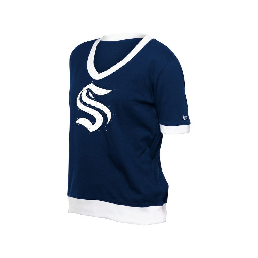 Seattle Kraken New Era Women's Game Day Rhinestuds T-Shirt - Deep Sea Blue | New Era Lifestyle