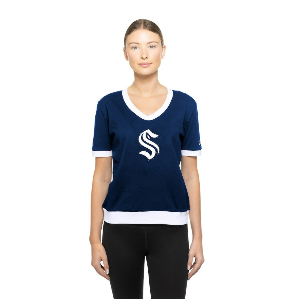 Seattle Kraken New Era Women's Game Day Rhinestuds T-Shirt - Deep Sea Blue | New Era Lifestyle