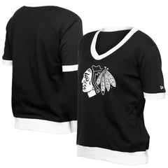 Chicago Blackhawks New Era Women's Game Day Rhinestuds T-Shirt - Black | New Era online