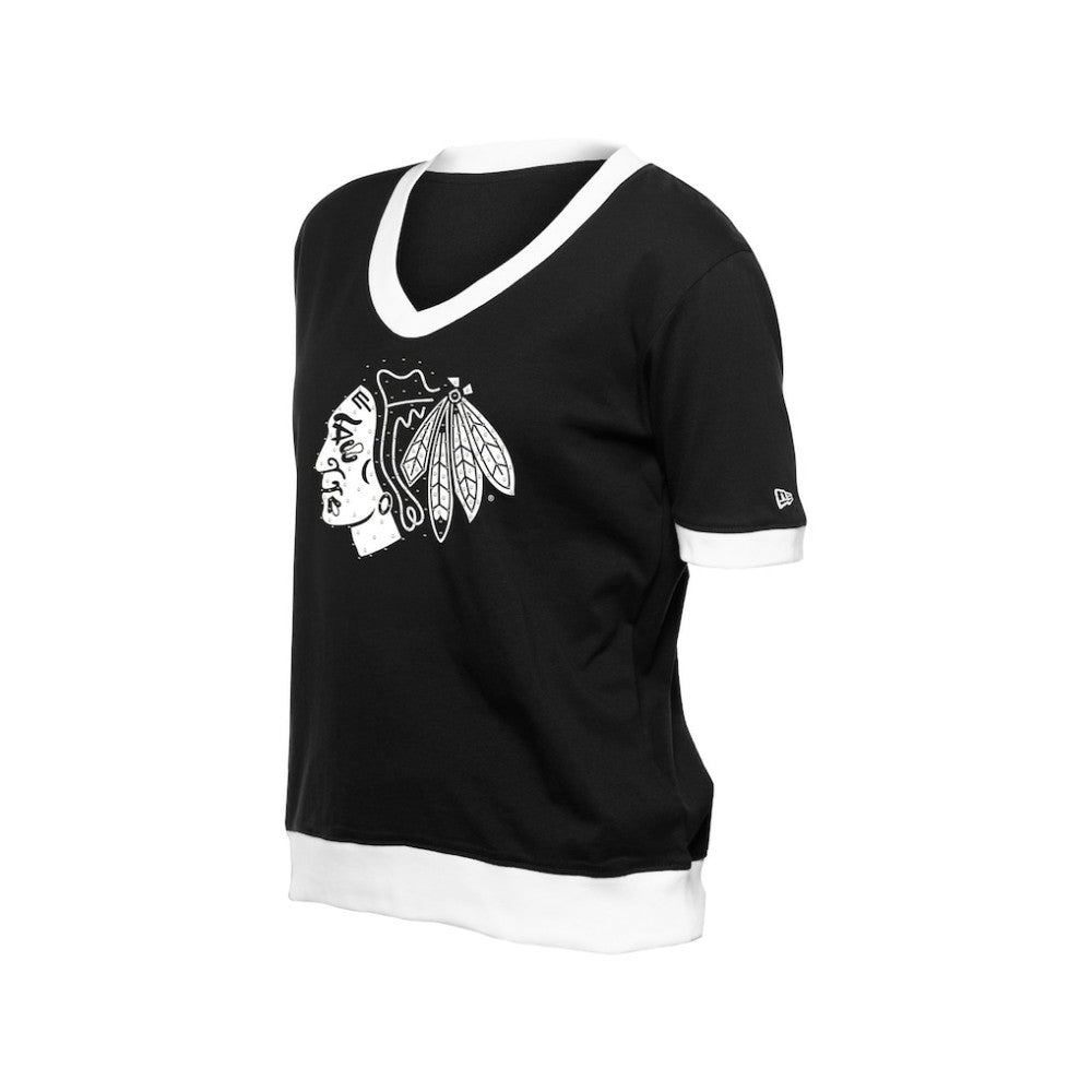 Chicago Blackhawks New Era Women's Game Day Rhinestuds T-Shirt - Black | New Era online