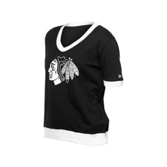Chicago Blackhawks New Era Women's Game Day Rhinestuds T-Shirt - Black | New Era online