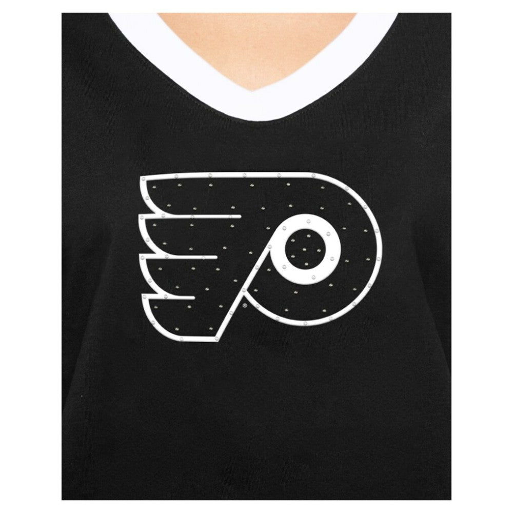 Philadelphia Flyers New Era Women's Game Day Rhinestuds T-Shirt - Black | New Era on sale