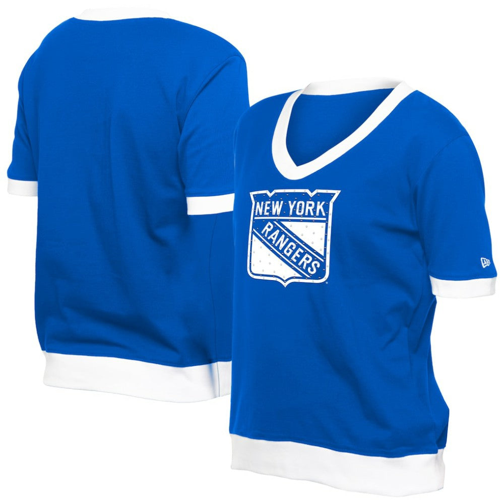 New York Rangers New Era Women's Game Day Rhinestuds T-Shirt - Blue | New Era Lifestyle
