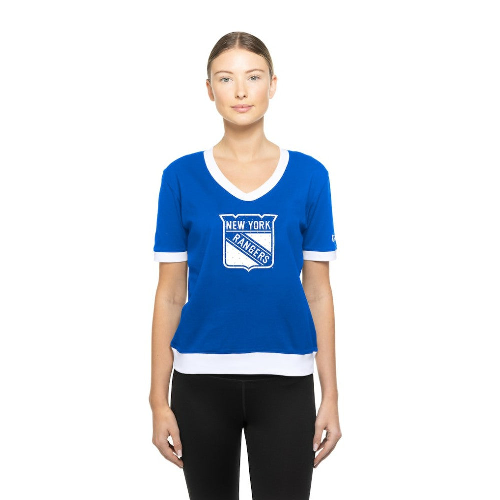 New York Rangers New Era Women's Game Day Rhinestuds T-Shirt - Blue | New Era Lifestyle