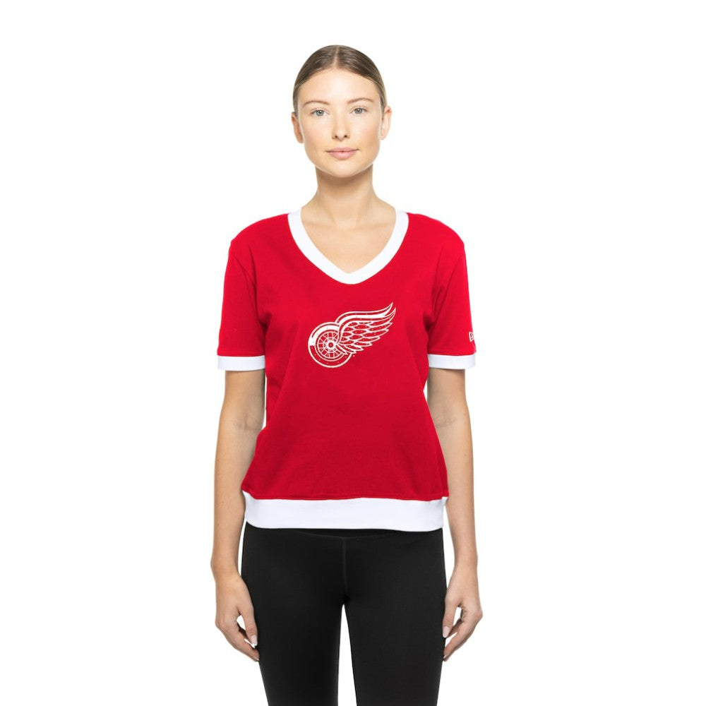 Detroit Red Wings New Era Women's Game Day Rhinestuds T-Shirt - Red | New Era Clearance