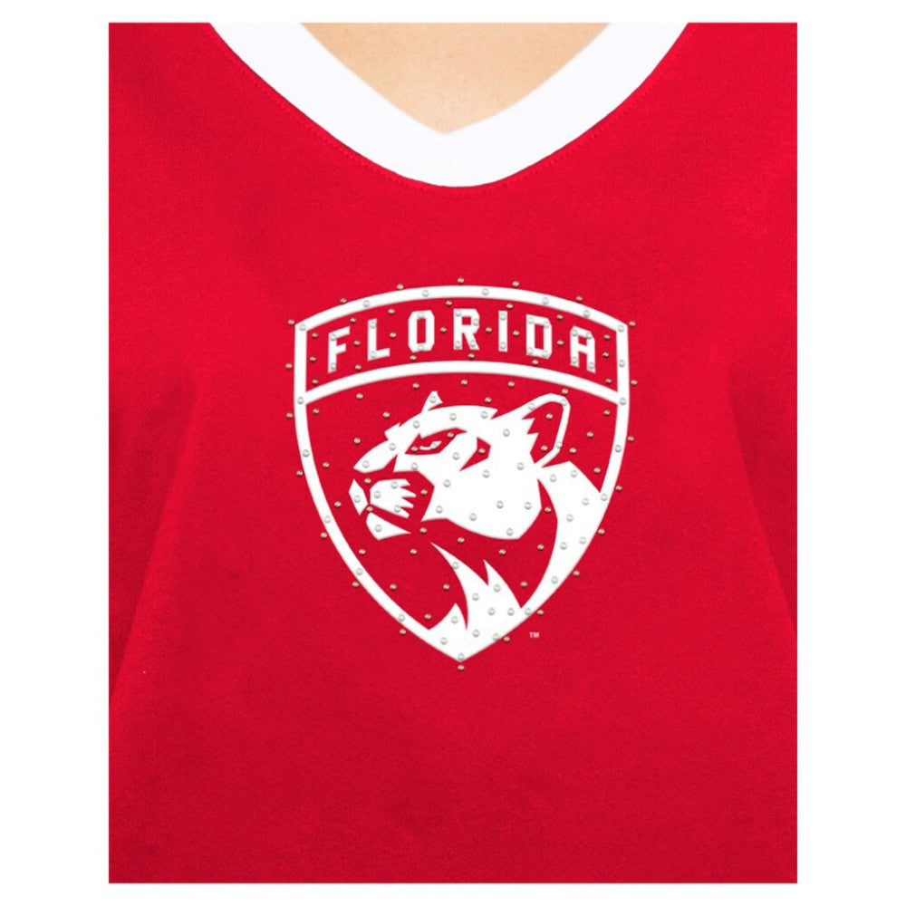 Florida Panthers New Era Women's Game Day Rhinestuds T-Shirt - Red | New Era discount