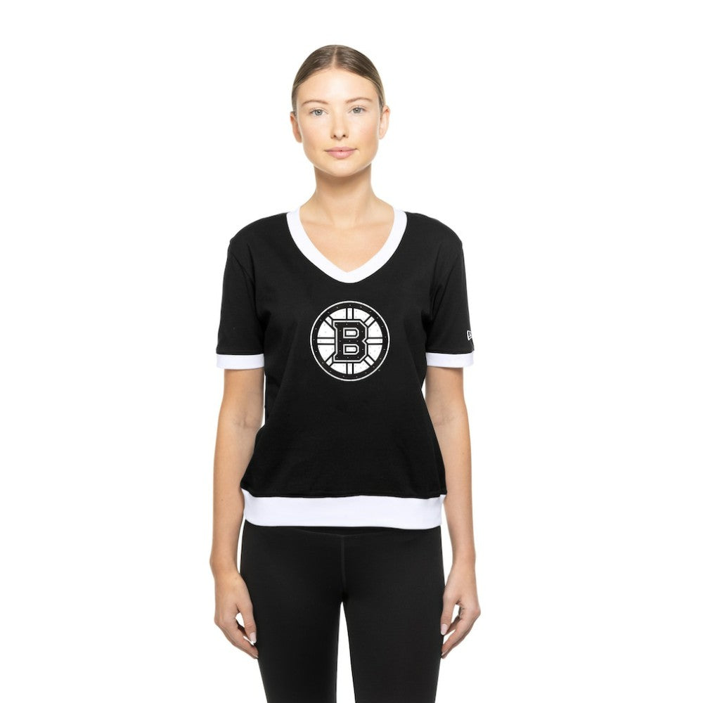 Boston Bruins New Era Women's Game Day Rhinestuds T-Shirt - Black | New Era Clearance