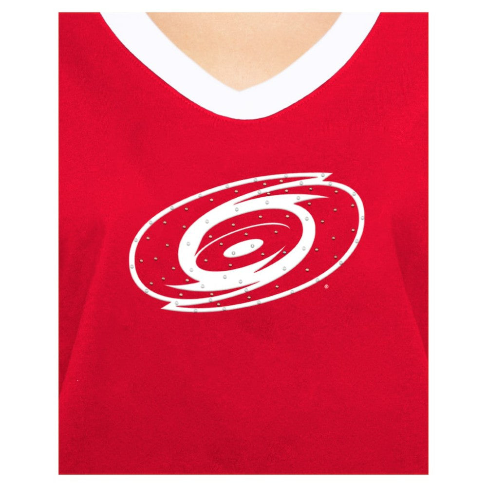 Carolina Hurricanes New Era Women's Game Day Rhinestuds T-Shirt - Red | New Era Lifestyle