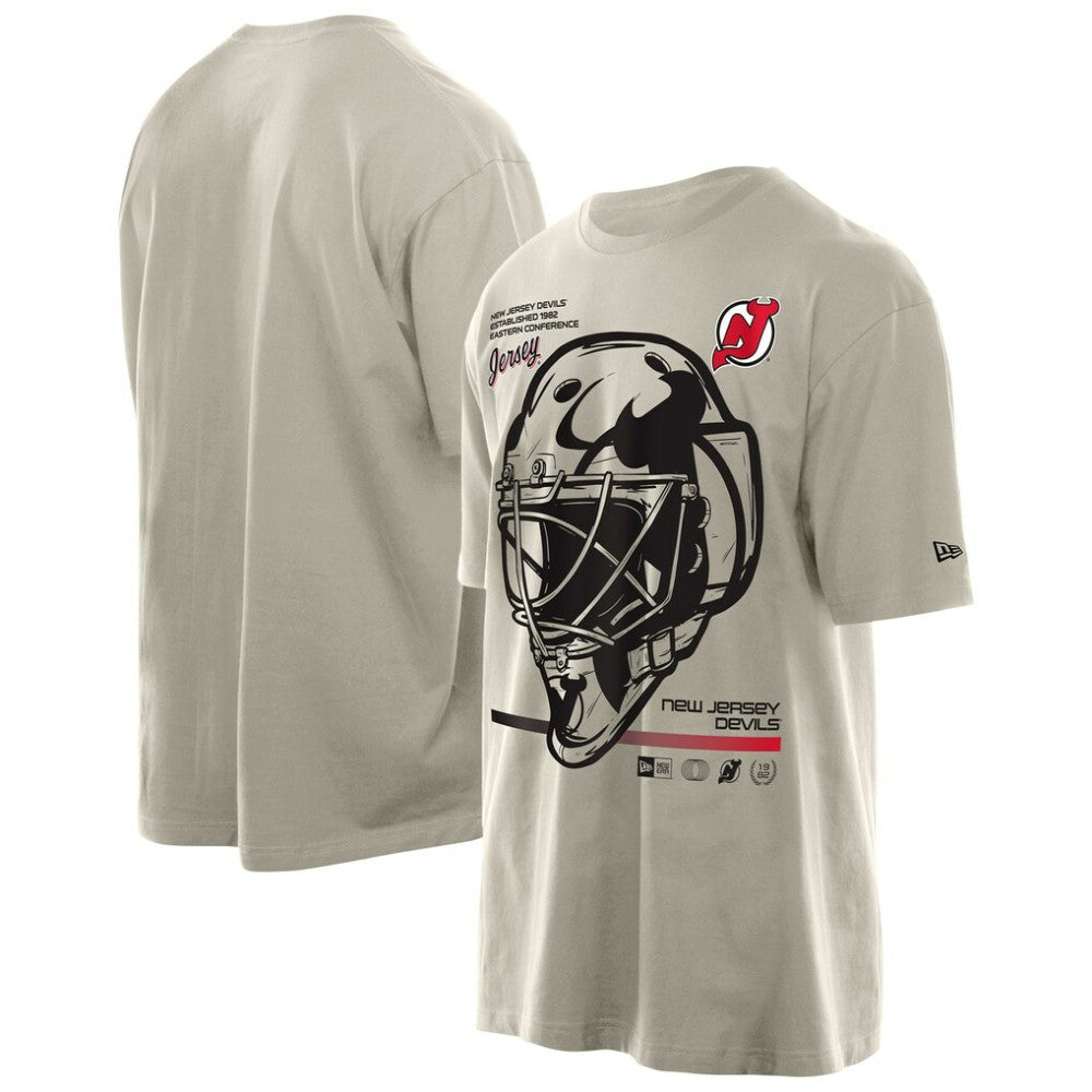 New Jersey Devils New Era Goalie Mask T-Shirt - Tan | New Era discount