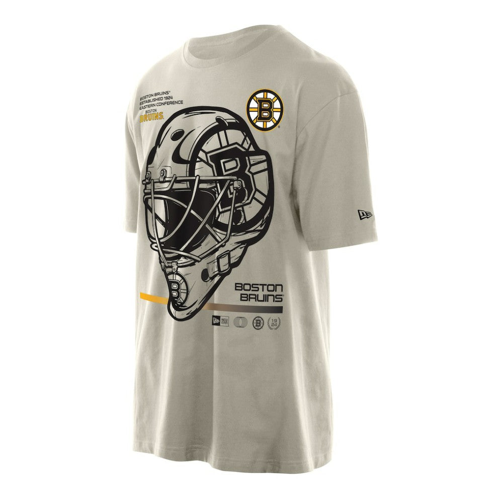 Boston Bruins New Era Goalie Mask T-Shirt - Tan | New Era online