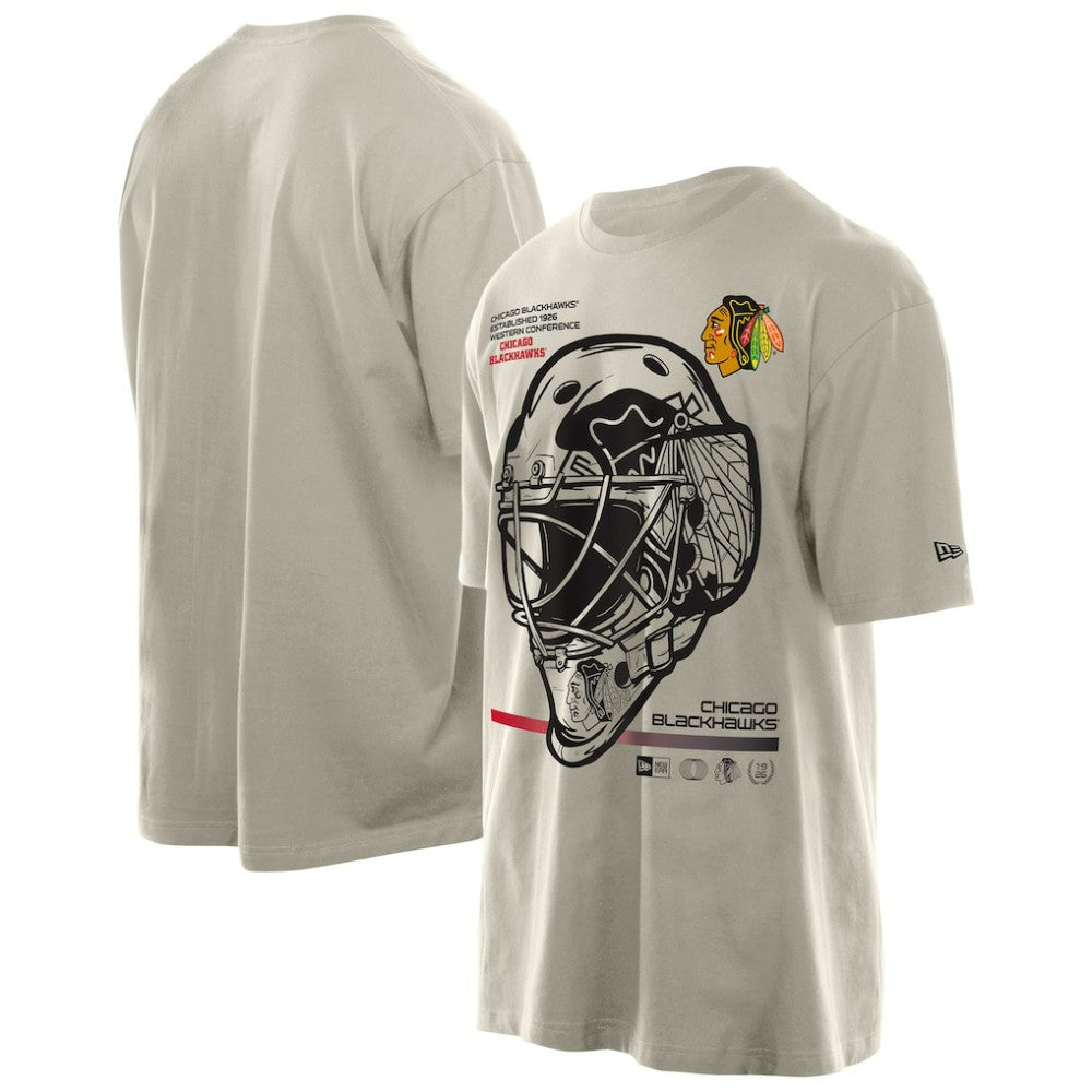 Chicago Blackhawks New Era Goalie Mask T-Shirt - Tan | New Era discount