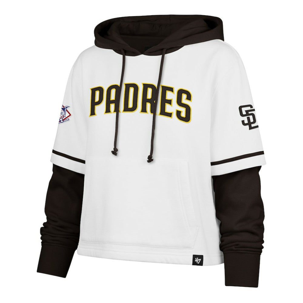 San Diego Padres '47 Women's Trifecta Shortstop Cropped Pullover Hoodie Outlet